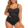 thumbnail image 1 of AJGRHE Plus Size Swimsuits for Women Control Bathing Suits Full Coverage Swimwear XL Purple, 1 of 6
