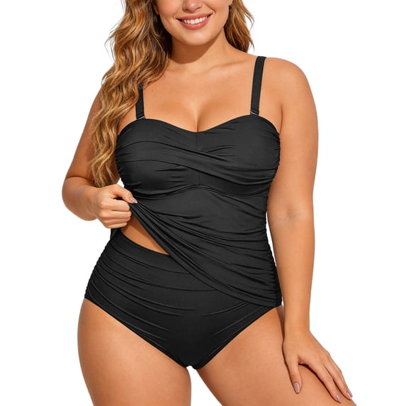 AJGRHE Plus Size Swimsuits for Women Control Bathing Suits Full Coverage Swimwear XL Purple