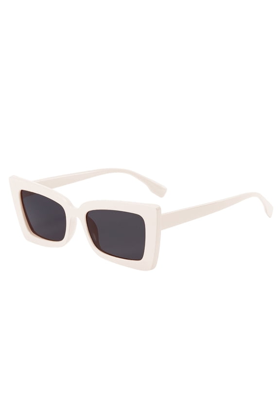 Rectangle Sunglasses for Women Accessories 70s Vintage Square Thick Frame Glasses Retro UV Protection Shades Beige