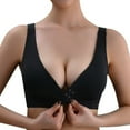 thumbnail image 1 of AJGRHE Regular Fit Comfort Bra Women's Front Closure Racerback Underwire Bra Full Coverage Unlined Plus Size Support Comfort L black, 1 of 5