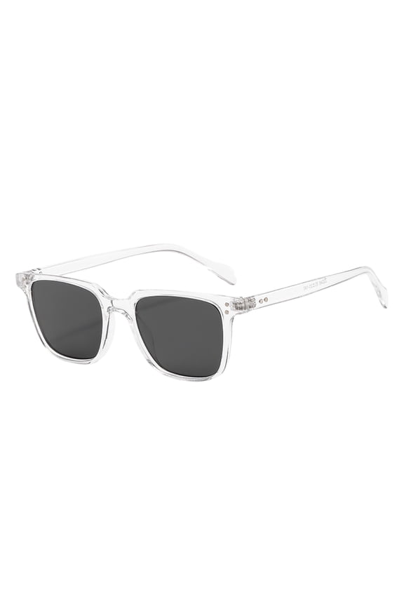 Retro Cool Acetate Sunglasses for Men Polarized UV Protection, Trendy Square Male Sunnies Outdoor Driving Eyewears Clear