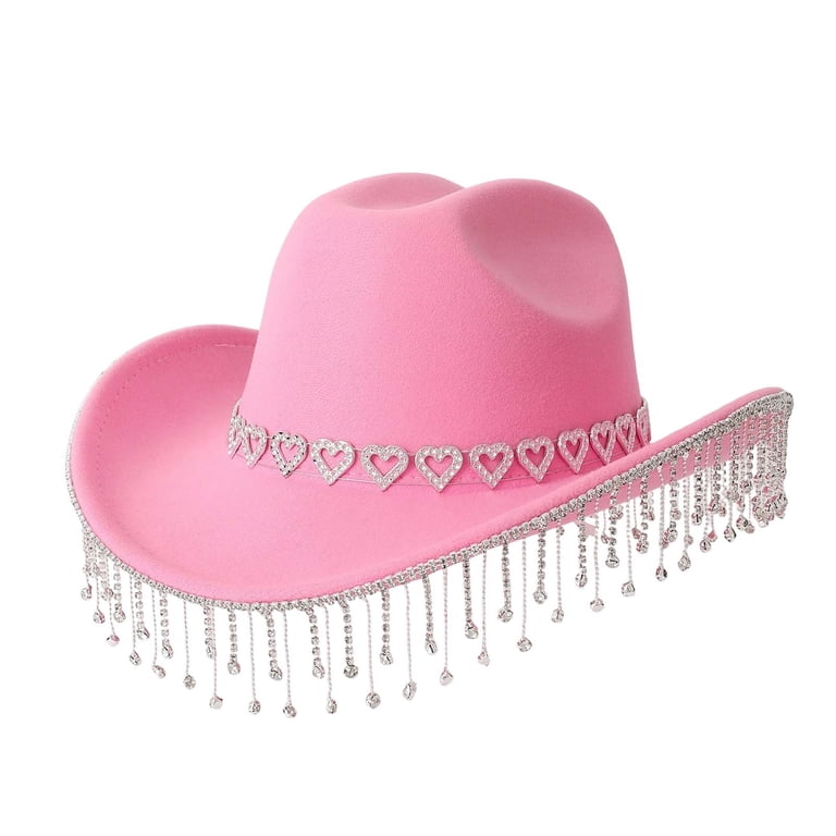 Rhinestone Cowboy Hat Wide Brim Glitter Western Cowgirl Hat HAJWOH Women main image 4