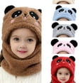 thumbnail image 1 of AJGRHE Scarf Hat for Kids Warm Kids Earflap Hat With Scarf Winter Boys Girls Toddler Cold Weather Knitted Coffee One Size, 1 of 4