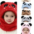 thumbnail image 1 of AJGRHE Scarf Hat for Kids Warm Kids Earflap Hat With Scarf Winter Boys Girls Toddler Cold Weather Knitted Red One Size, 1 of 3
