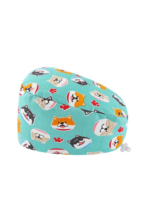 Scrub Hat Adjustable Print Cap For Doctors Nursing Unisex Headwear Light Gray A