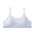 thumbnail image 1 of AJGRHE Seamless Training Bras for Girls Soft First Bra, Adjustable Girls Cami Bra Longline Crop-Double-Layer Lined Girls Underwear For Daily Wear White1 7-16 Years, 1 of 4