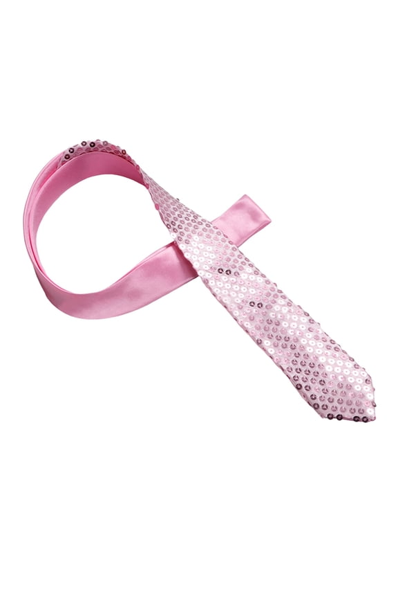 Sequin Ties for Men Mens Tie Glitter Men's Neckties for Party Prom Wedding Celebration Pink