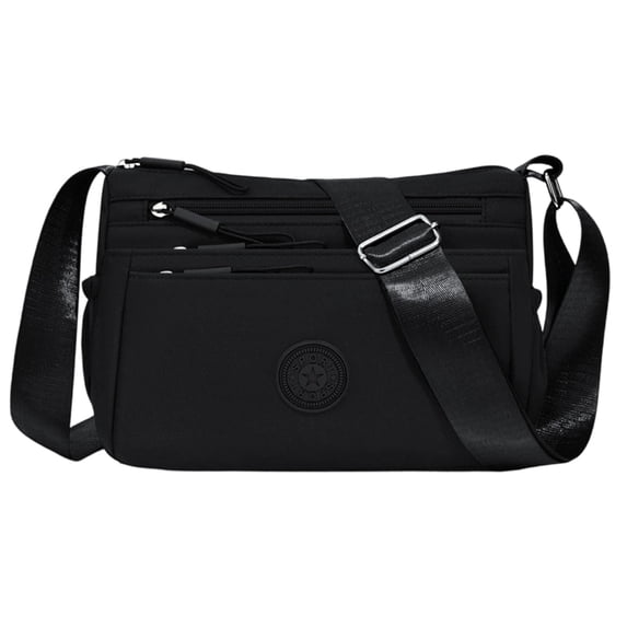 AJGRHE Shoulder Bag for Women Waterproof Crossbody Purses Lightweight Nylon Work Travel Purse Messenger Bag Black One Size