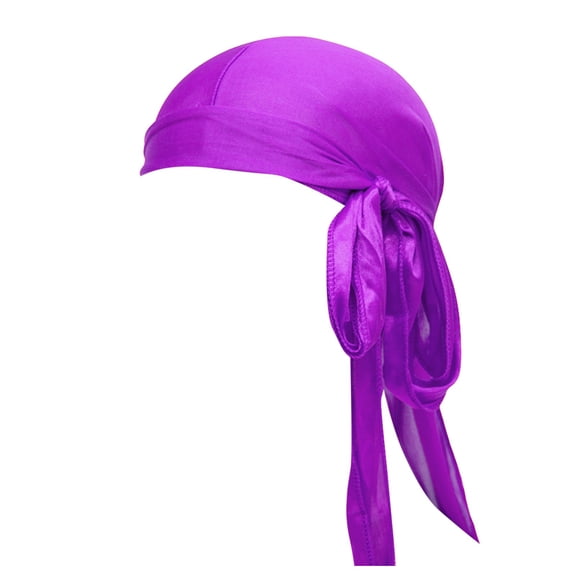 AJGRHE Silky Durag Multi Colour Options | Silk Du Rags For Men & Women | For Waves Braids & Locs Purple one size