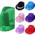 thumbnail image 1 of AJGRHE Sparkly Sequin Top Hat For Kids Performance Dance Party Stage Show Green One Size, 1 of 3