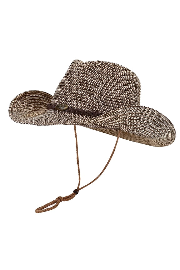 Spring And Summer New Outdoor Brim Moldable Wide Brimmed Sunshade Hats For Men And Women Western Cowboy Style Straw Hats And Fisherman Hats BW1 One Size
