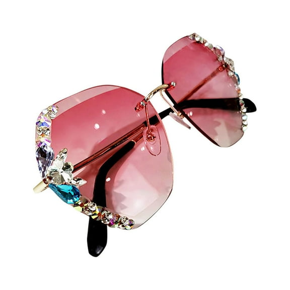 AJGRHE Square Crystal Sunglasses Women Shades Rimless Rhinestone Sun Glasses Female diamonds Party Eyewear A