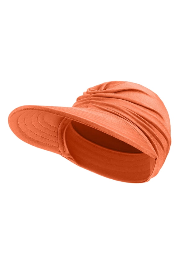 Sun Hat Women Sun Beach Visor Cap UV Protection with Wide Brim for Sports Beach Golf Hiking Orange One Size