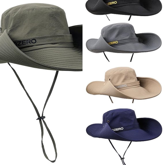 AJGRHE Sun Hats for Men Waterproof Quick Dry Bucket Hat Adjustable Wide Brim Summer Boonie Cap for Fishing Hiking Green One Size