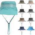 thumbnail image 1 of AJGRHE Sun Hats for Men Women Breathable Wide Brim Fishing Hat Hiking Summer UV Protection Bucket Hats UPF 80+ Blue One Size, 1 of 4