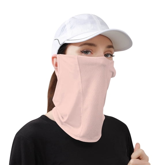 AJGRHE Sun Protective Scarf Outdoor Breathable Neck Gaiter With Ear Loops Versatile Summer Accessory For Sun And Style Pink