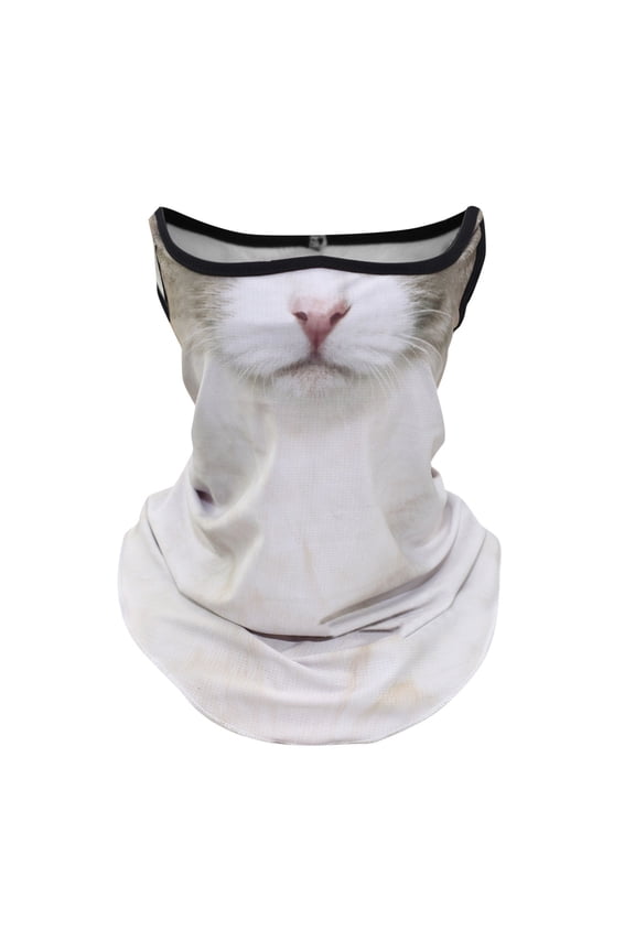 Sun Protective Scarf with Animal Print Half Face Design for Cycling Windproof Shielding Outdoor Activities Khaki