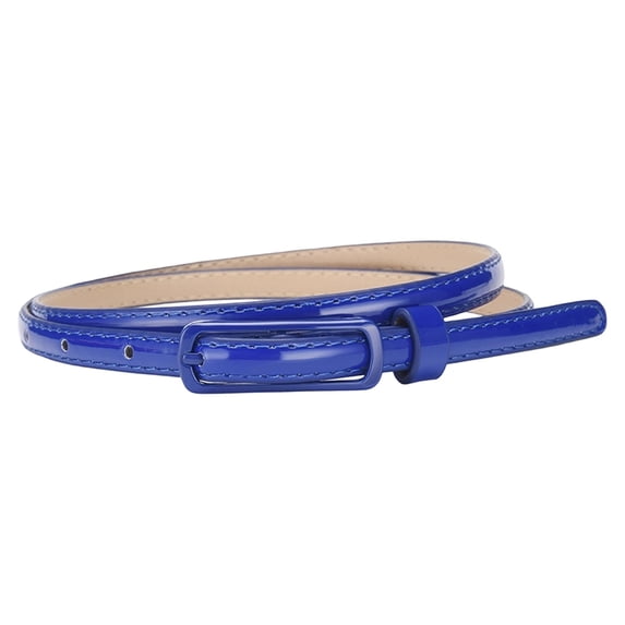 AJGRHE Thin Belts for Women Leather Belts with Metal Buckle for Dresses Pants Jeans Blue One Size