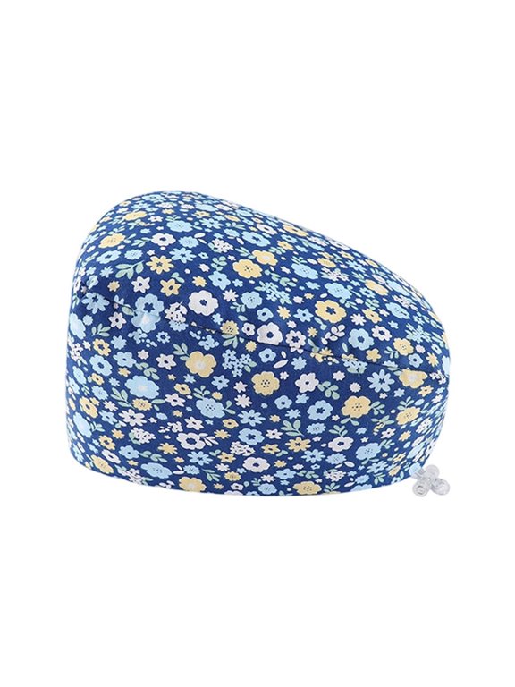 Unisex Beret Hat Breathable Printed Doctor Scrub Cap For Healthcare Workers Army Green B