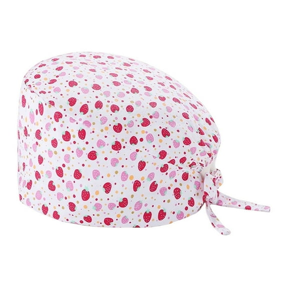 AJGRHE Unisex Breathable Printed Scrub Hat Doctor Cap For Hospitality Use Red One Size