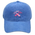 thumbnail image 1 of AJGRHE Unisex Cancer Awareness Ribbon Embroidered Baseball Caps Outdoor Sports Hats Hop Letter Adjustable Daily Wear Sky Blue One Size, 1 of 4