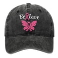 thumbnail image 1 of AJGRHE Unisex Cancer International Publicity Day Ribbon Embroidered Baseball Hats Outdoor Sports Hop Adjustable Denim Cap Black One Size, 1 of 4