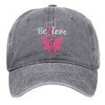 thumbnail image 1 of AJGRHE Unisex Cancer International Publicity Day Ribbon Embroidered Baseball Hats Outdoor Sports Hop Adjustable Denim Cap Grey One Size, 1 of 4