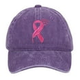 thumbnail image 1 of AJGRHE Unisex Cancer Publicity Ribbon Embroidered Baseball Caps Outdoor Sports Hop Denim Washed Hats Adjustable Daily Leisure Purple One Size, 1 of 4