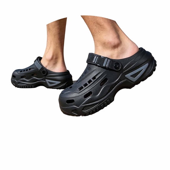 AJGRHE Unisex Classic Perforated Clogs | Arch Support Sandals | Garden Shoes - Lightweight EVA Slip-On Sneakers for Garden, Beach, Quick-Dry Machine Washable Comfort Slides Black 42-43