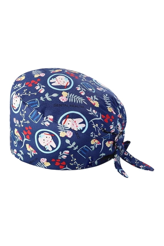 Unisex Scrub Hat Printed Cap For Doctors Comfortable Breathable Work Beret Beige One Size