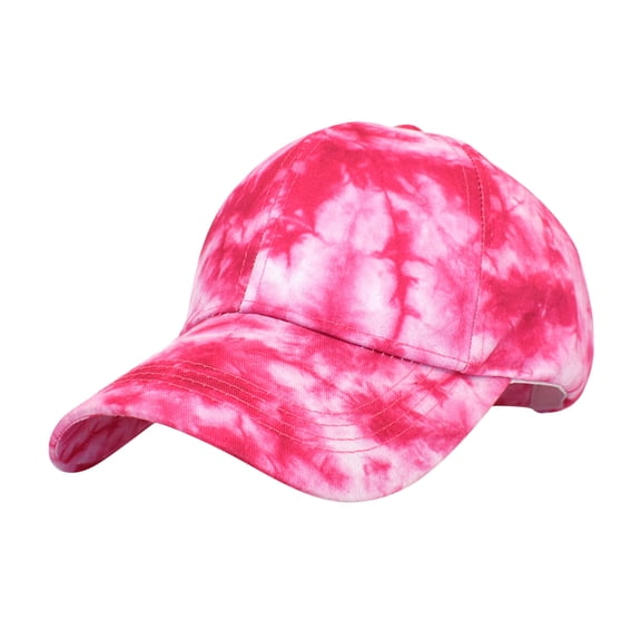 AJGRHE Unisex Tie-dyed Baseball Cap Adjustable Sun Hat Fashion Hop Men Women Red One Size