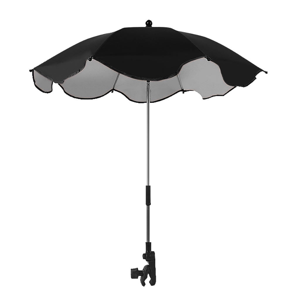AJGRHE Universal Baby Pram Sunshade Umbrella for Stroller Pushchair Rain Gear Black