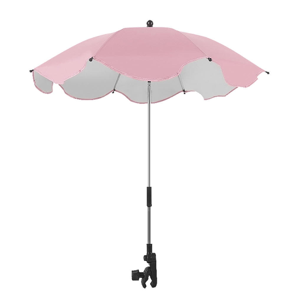 AJGRHE Universal Baby Pram Sunshade Umbrella for Stroller Pushchair Rain Gear Pink