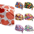 thumbnail image 1 of AJGRHE Valentine Beret Hat With Heart Print Fashion Knit Headwrap Scarf For Hair Styling Red One Size, 1 of 3