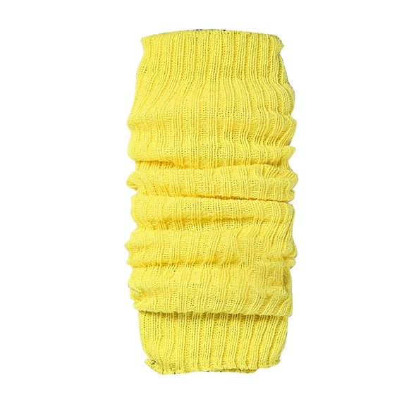AJGRHE Warm Knitted Leg Warmers for Women Solid Neon Thigh High Socks Party Foot Covers Over Knee Boot Stockings Cozy Winter Accessory Yellow One Size