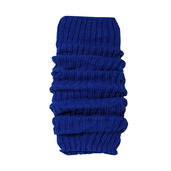 AJGRHE Warm Knitted Leg Warmers for Women Solid Neon Thigh High Socks Party Foot Covers Over Knee Boot Stockings Cozy Winter Accessory Blue One Size