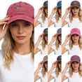 thumbnail image 1 of AJGRHE Washed Distressed Print Baseball Cap Unisex Adjustable Twill Hat For Independence Day Casual Wear Red One Size, 1 of 4