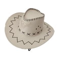 thumbnail image 1 of AJGRHE Western Cowboy Hat For Kids Sun Wide Brim Summer Outdoor Beach Hat Boys Girls White 10-17 years, 1 of 5