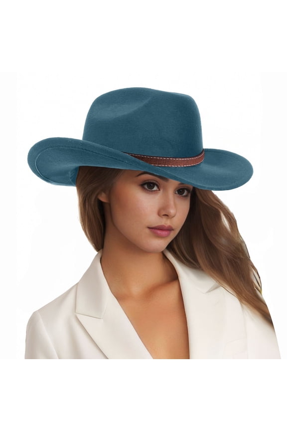 Western Cowboy Hat For Women Men Small Short Wide Brim Beach Cattleman Cowboys Hats GN1 One Size