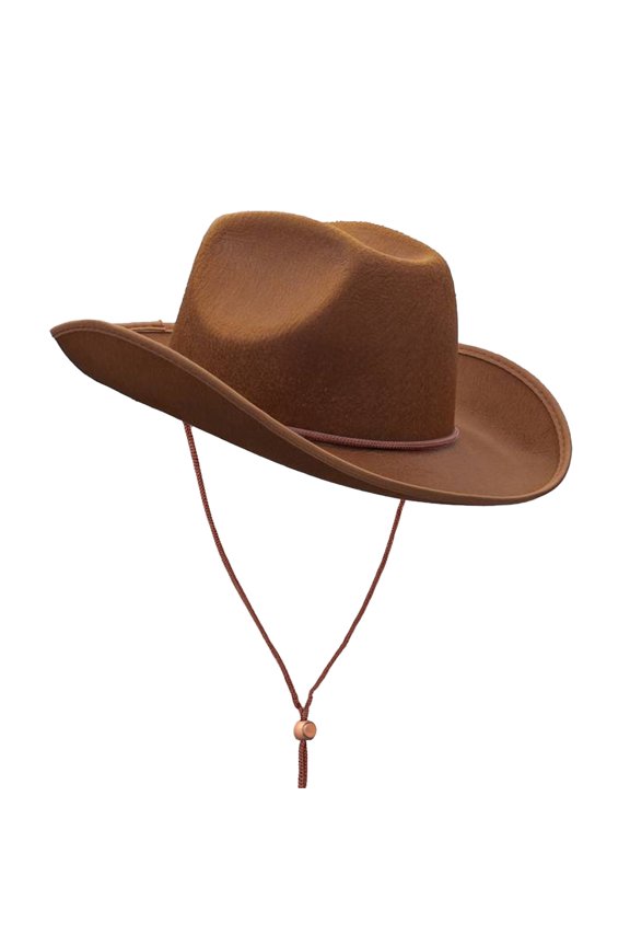 Western Cowboy Hat with White Wraparound Design for Ranch Style Brown One Size