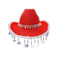 thumbnail image 1 of AJGRHE Western Hats for Women Men Sparkly Cowgirl Hat Wide Brim Felt Cowboy Hats Disco Party Music Hat RD1 One Size, 1 of 2
