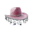 thumbnail image 1 of AJGRHE Western Hats for Women Men Sparkly Cowgirl Hat Wide Brim Felt Cowboy Hats Disco Party Music Hat RD2 One Size, 1 of 2
