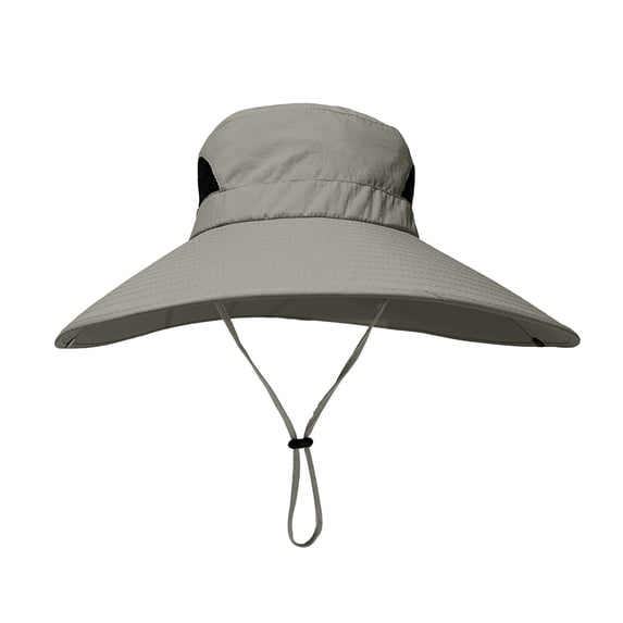 AJGRHE Wide Brim Sun Hat, UPF 50+ UV Protection Waterproof Packable Bucket Hat for Men & Women, Fishing Hiking Beach Garden Grey One Size