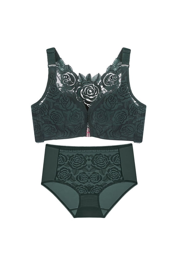 Wide Comfort Strap Bra Comfort Wireless Bra for Full Coverage Side Support and Everyday Wear with Smooth Back Design 40 Green