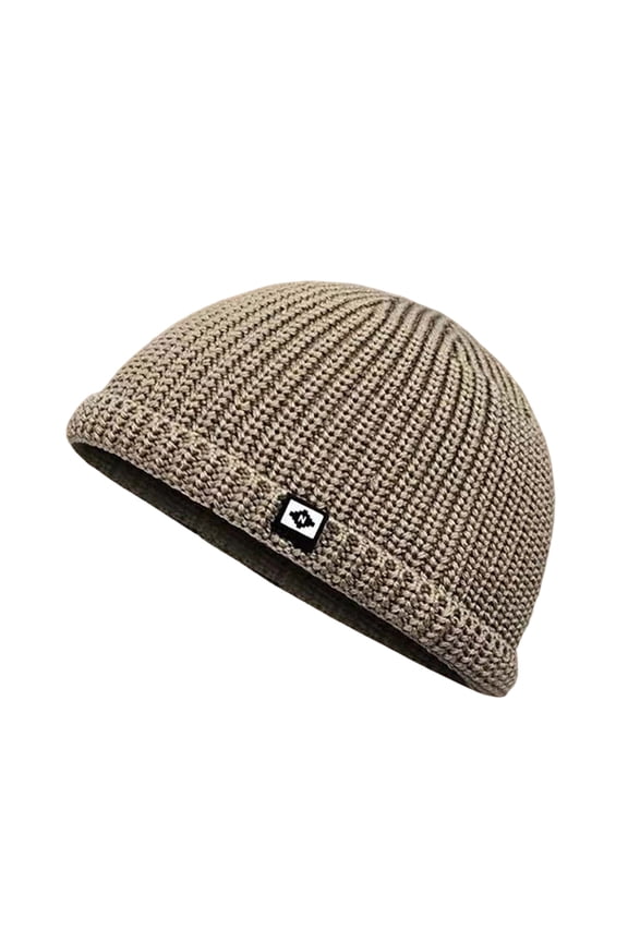 Winter Fisherman Beanie Hat for Men Short Soft Stretch Sailor Winter Warm Watch Knitted Skullcap Khaki One Size