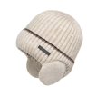 thumbnail image 1 of AJGRHE Winter Line Beanie Knit Hats with Ear Flaps for Men Women,Warm Thermal Stocking Caps for Outdoor Cold Weather Beige One Size, 1 of 7