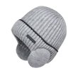 thumbnail image 1 of AJGRHE Winter Line Beanie Knit Hats with Ear Flaps for Men Women,Warm Thermal Stocking Caps for Outdoor Cold Weather Light Gray One Size, 1 of 7
