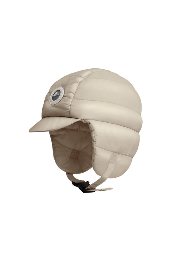 Winter Down Hat for Women Men Waterproof Windproof Soft Warm Puffy Winter Thermal Hat Windproof Earflap Cap For Outdoor Skiing Riding Cold Weather Activities Khaki One Size