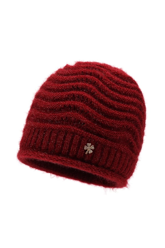 Winter Knit Hat With Adorable Cat Ears Warm Lined For Outdoor Cold Weather Daily Casual Cap Brick Red One Size