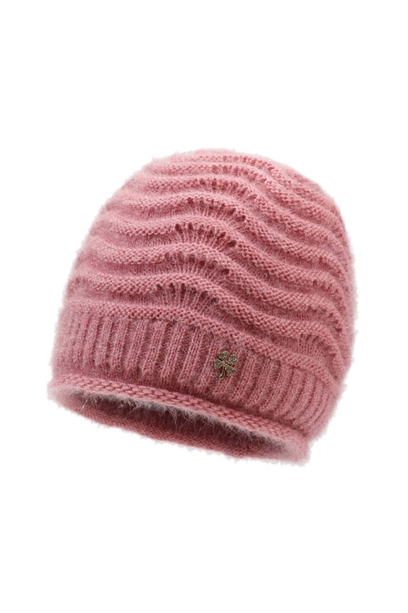 Winter Knit Hat With Adorable Cat Ears Warm Lined For Outdoor Cold Weather Daily Casual Cap Pink One Size